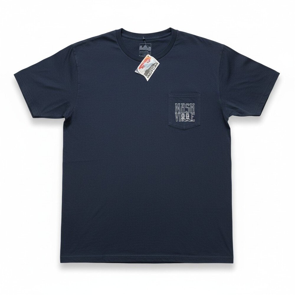Indycar‎ Women’s Navy Blue Nashville Cowboy Pocket Tee Size L NWT
